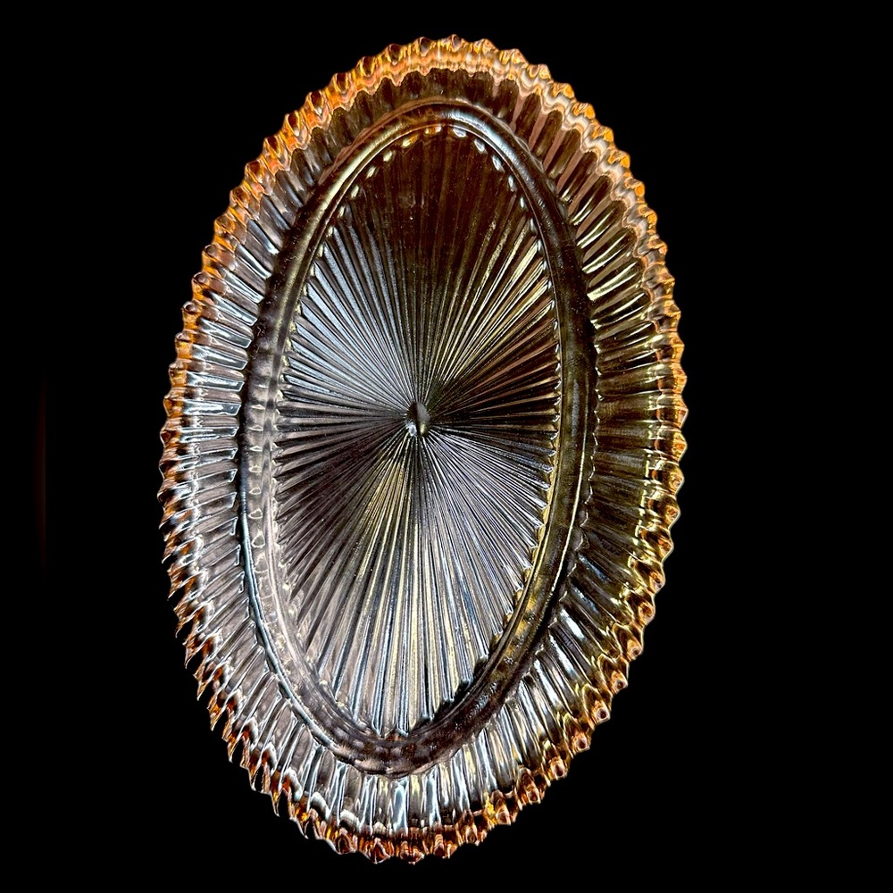 Pink Depression Glass Oval Tray Plate